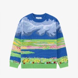NWT YITAI Embroidered Secret Garden Oversize Sweater size XS